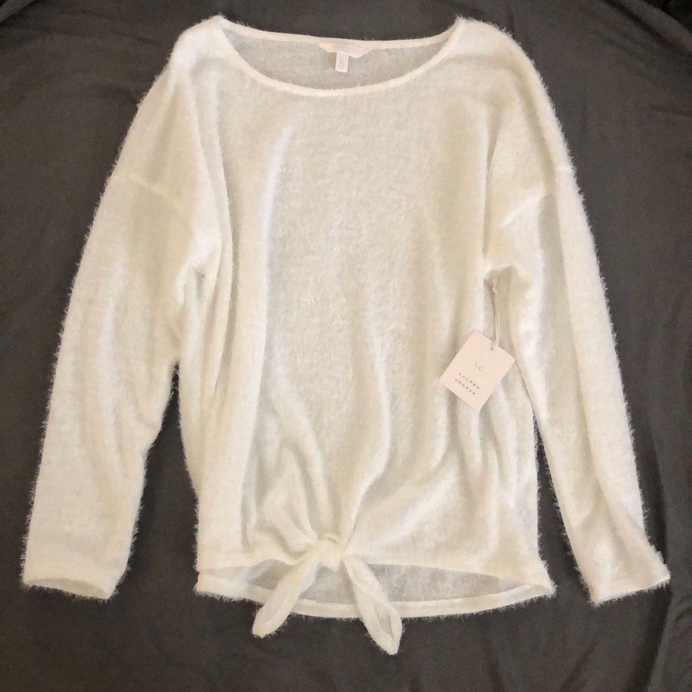 Front tie long sleeve shirt